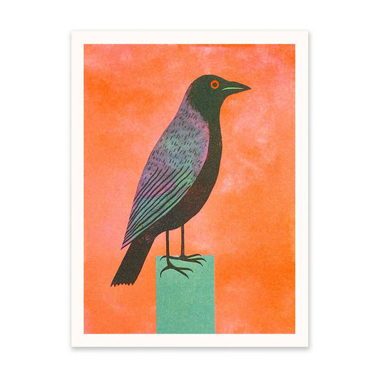 Mid Century | Bird Art Print | A5 Risograph