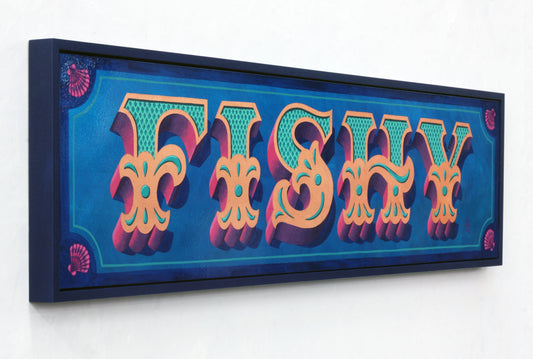 Ellietype | Fishy | Handpainted Carnival Sign | Copper Foil