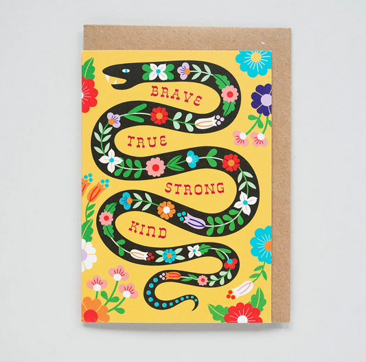 Brave Snake - Greetings Card
