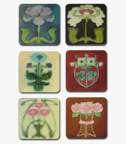 Art Nouveu | Tile Coasters | Set of 6
