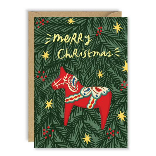 Dala Horse - Christmas Card
