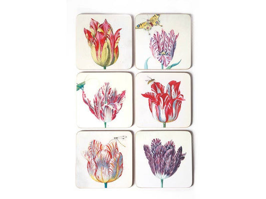 Coasters, Set Of 6, Tulips, Marrel