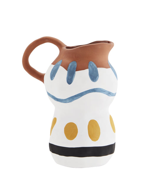 Medium Hand Painted Terracotta pouring jug