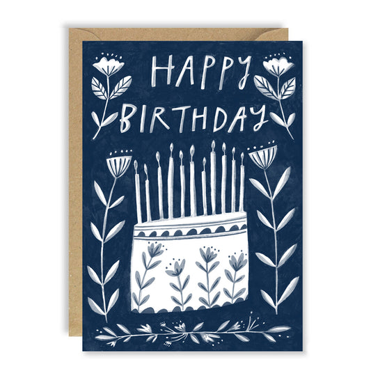 Delft Birthday Cake Card