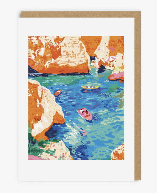 Orange Cliffs - Greetings Card